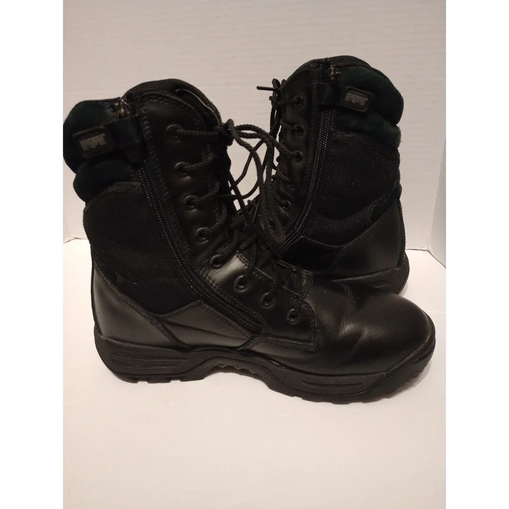 Magnum Response 8 Side Zip Boots Black Tactical Work Boots Mens 9